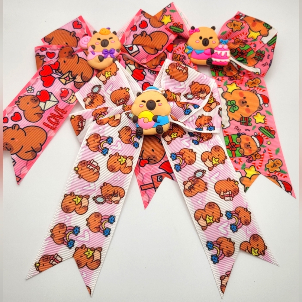 CAPYBARA 3-Pack Large Bow Hair Clips NEW